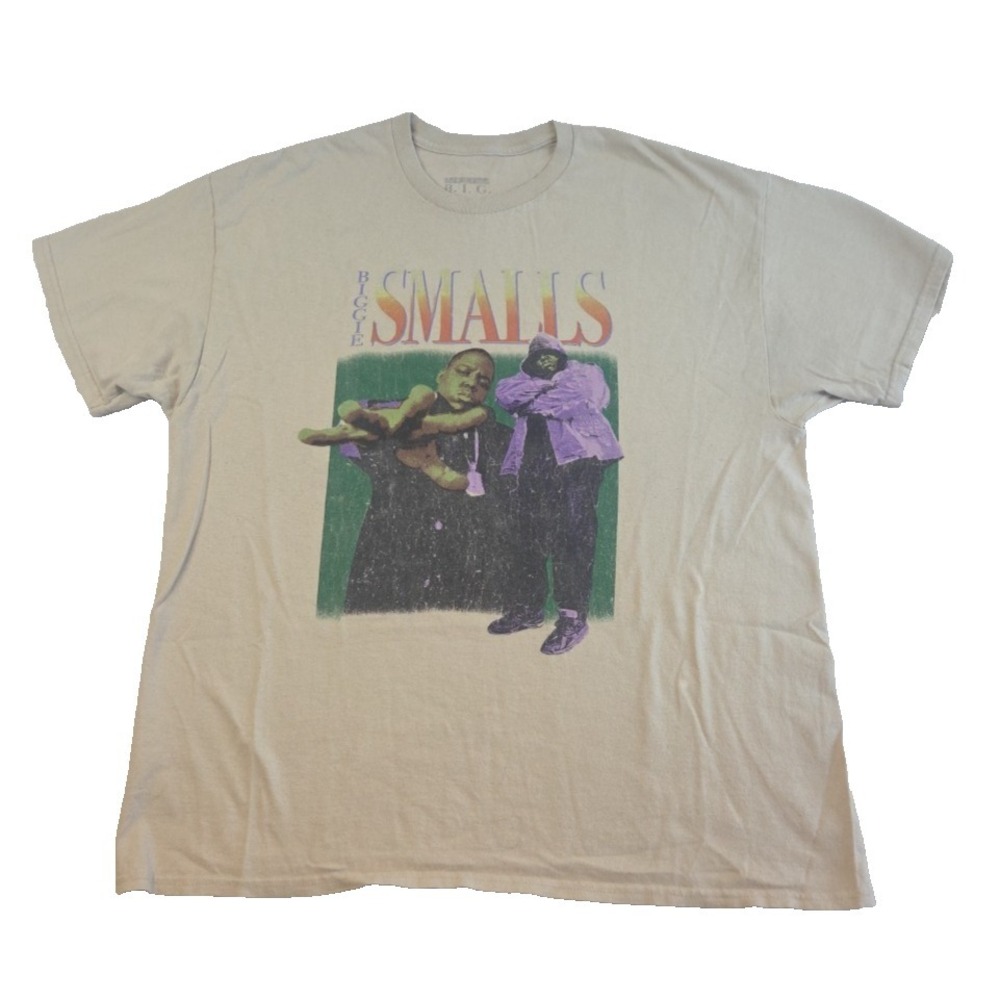 Biggie Smalls Vintage T-Shirt The Notorious B.I.G. Men's Size XL Beige Color